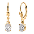 Luxuriant - Lab Grown Diamond (SI/G-H) Solitaire Lever Back Earring in 18K Vermeil Yellow Gold Plated Sterling Silver 0.80 Ct._8580773