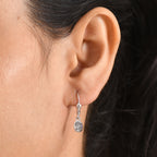 Luxuriant - Lab Grown Diamond (SI/G-H) Solitaire Lever Back Earring in Rhodium Overlay Sterling Silver 0.80 Ct._8580774_1
