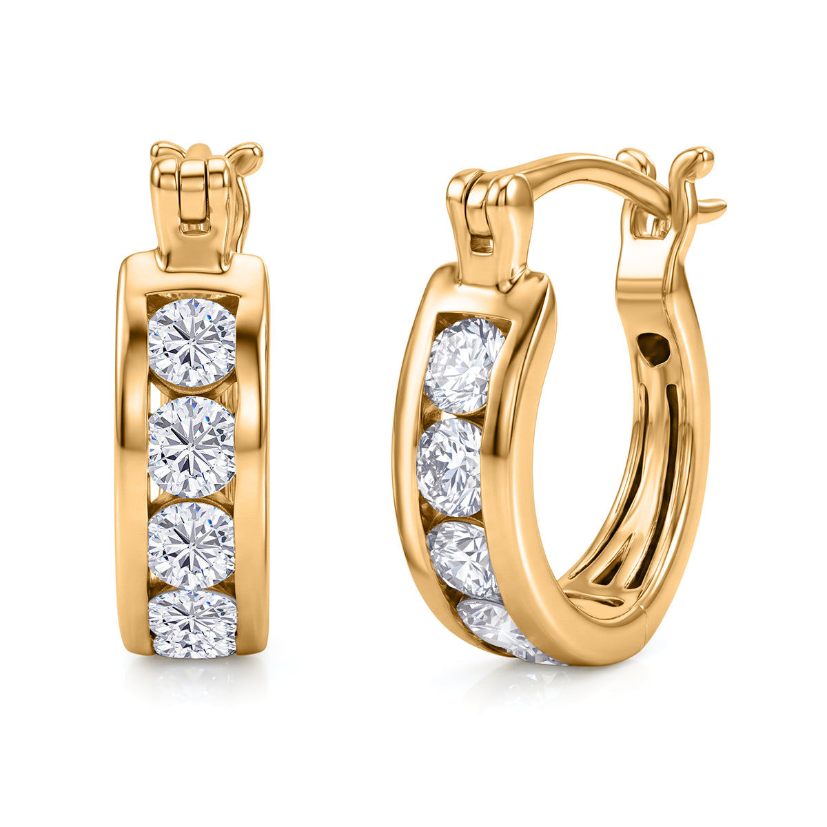 Luxuriant - Lab Grown Diamond (SI/G-H) Hoop Earring in 18K Vermeil Yellow Gold Plated Sterling Silver 1.68 Ct. 8580775 0
