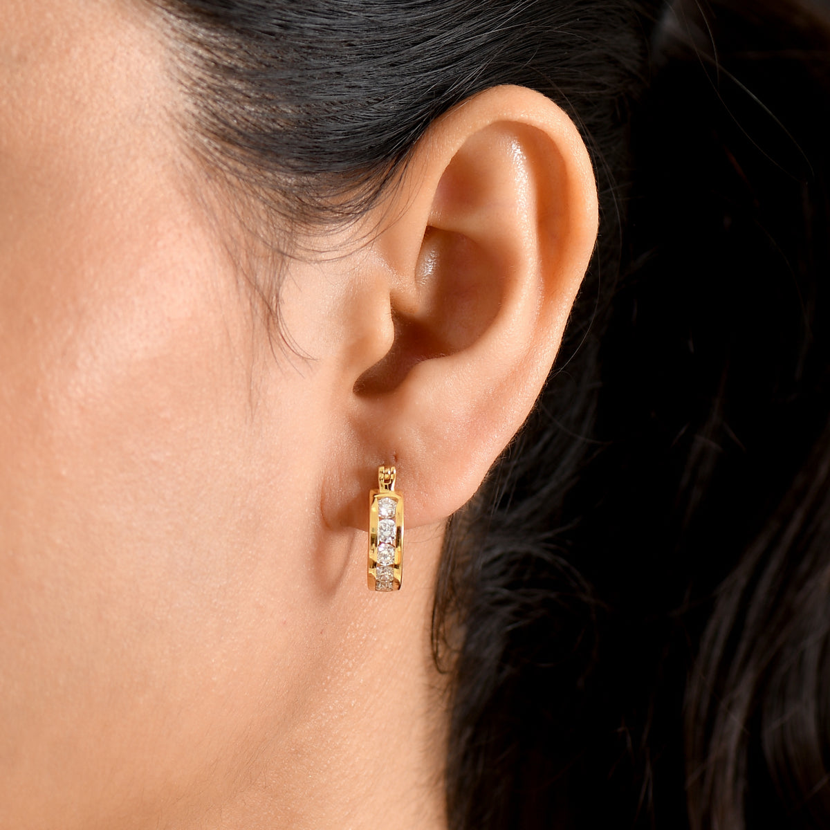 Luxuriant - Lab Grown Diamond (SI/G-H) Hoop Earring in 18K Vermeil Yellow Gold Plated Sterling Silver 1.68 Ct. 8580775 2