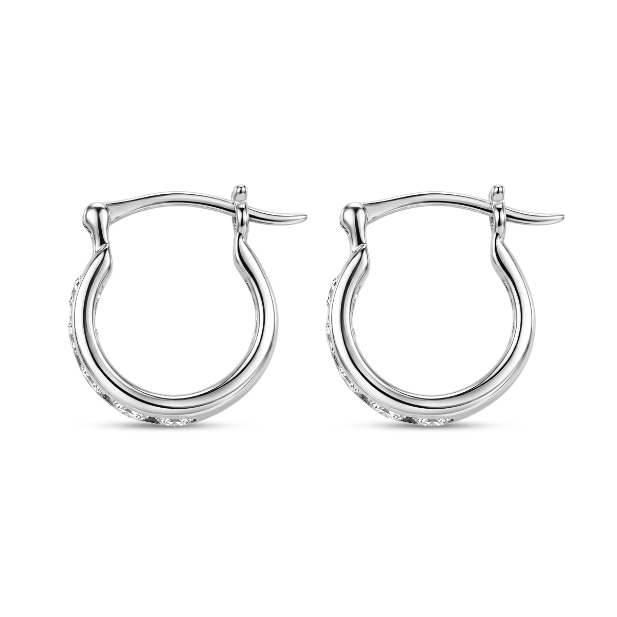 Luxuriant - Lab Grown Diamond (SI/G-H) Hoop Earring in Rhodium Overlay Sterling Silver 1.68 Ct. 8580776 4