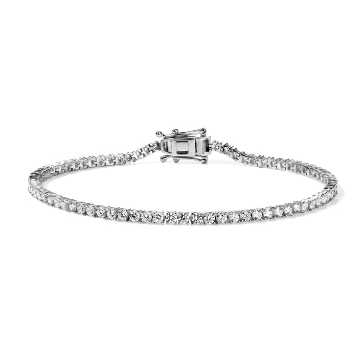 Luxuriant - Lab Grown Diamond (SI/G-H) Tennis Bracelet (Size - 7.5) with GB Lock Box in Rhodium Overlay Sterling Silver 3.10 Ct. 8580823 1