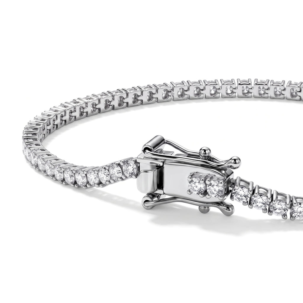 Luxuriant - Lab Grown Diamond (SI/G-H) Tennis Bracelet (Size - 7.5) with GB Lock Box in Rhodium Overlay Sterling Silver 3.10 Ct._8580823_3