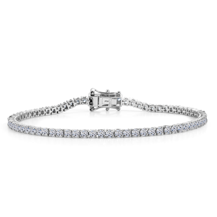 Luxuriant - Lab Grown Diamond (SI-G-H) Tennis Bracelet (Size - 7.5) with GB Lock Box in Rhodium Overlay Sterling Silver 4.26 Ct. 8580825 1