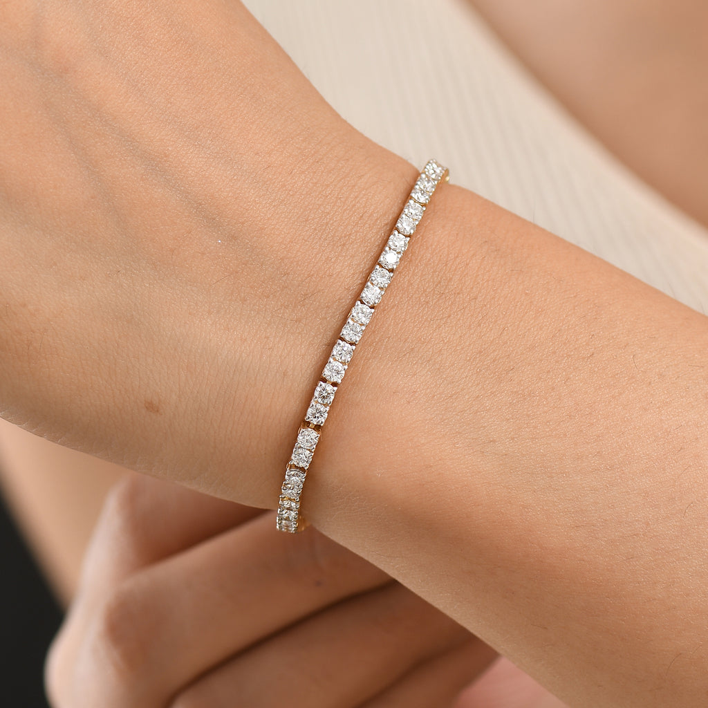 Luxuriant - Lab Grown Diamond (SI/G-H) Tennis Bracelet (Size - 7.5) with GB Lock Box in 18K Vermeil Yellow Gold Plated Sterling Silver 5.30 Ct_8580826_1