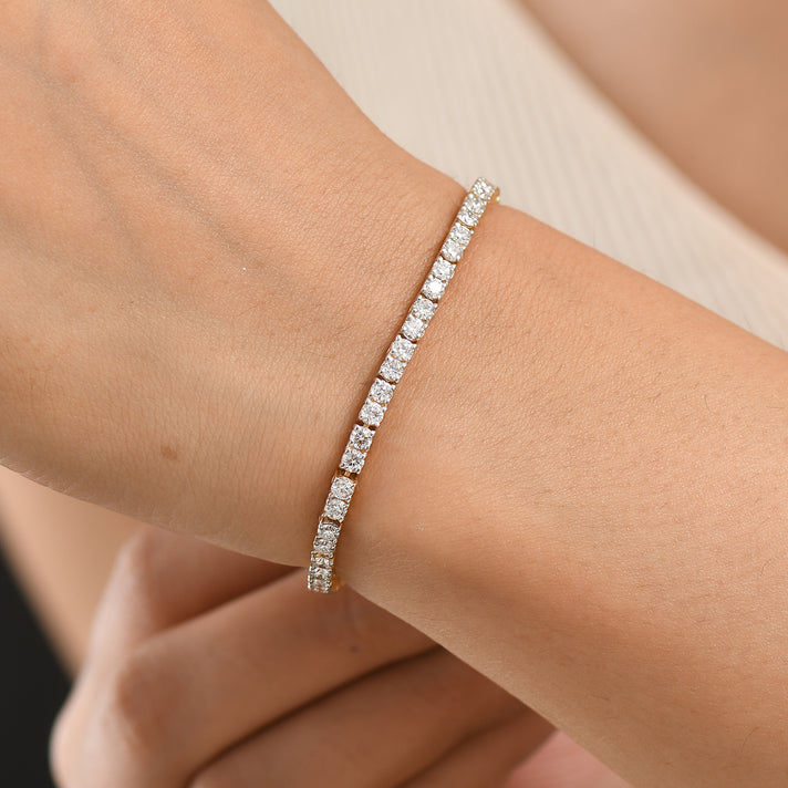 Luxuriant - Lab Grown Diamond (SI-G-H) Tennis Bracelet (Size - 7.5) with GB Lock Box in 18K Vermeil Yellow Gold Plated Sterling Silver 5.30 Ct 8580826 2