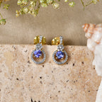 D'Joy Tanzanite, White Zircon Dangling Earring in 18K YG VermeilSterling Silver  0.982  Ct._8580897_2