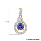 D'Joy Tanzanite, White Zircon Dangling Earring in 18K YG VermeilSterling Silver  0.982  Ct._8580897_5