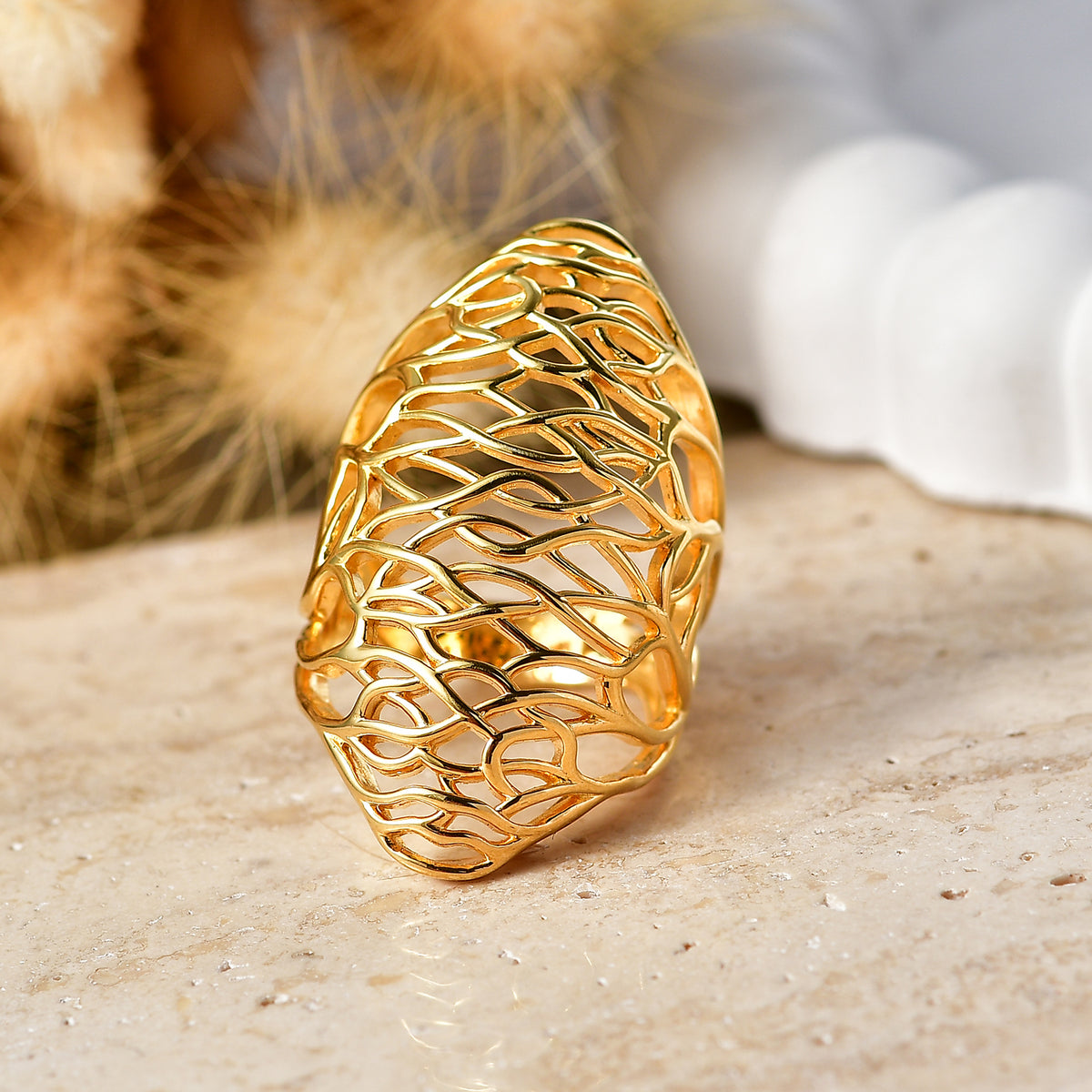 EverTrue Bronzella Collection - Filigree Ring in 18K Gold Plating V32514394 3