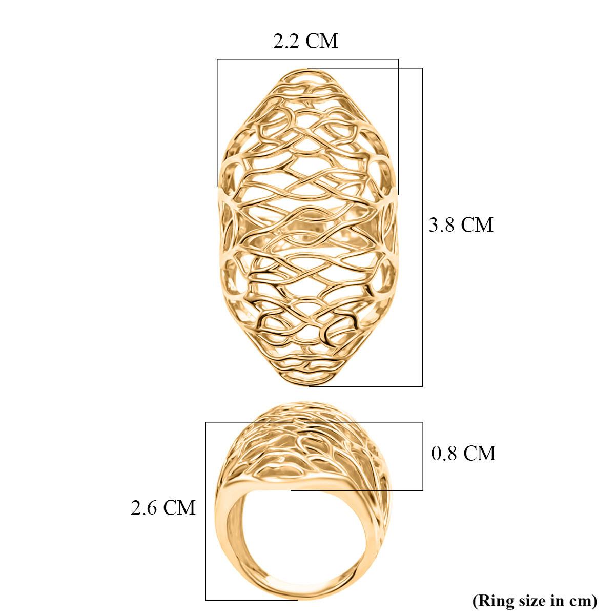 EverTrue Bronzella Collection - Filigree Ring in 18K Gold Plating V32515791 6