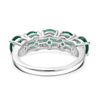 Luxuriant - AAA Lab Grown Colombian Emerald 5 Stone Ring in Rhodium Overlay Sterling Silver 2.40 Ct._8581110_4