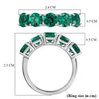 Luxuriant - AAA Lab Grown Colombian Emerald 5 Stone Ring in Rhodium Overlay Sterling Silver 2.40 Ct._8581110_5