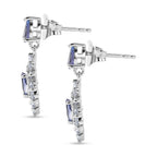 D'Joy Tanzanite, Moissanite Dangling Earring in Rhodium OverlaySterling Silver  1.128  Ct._8581147_3