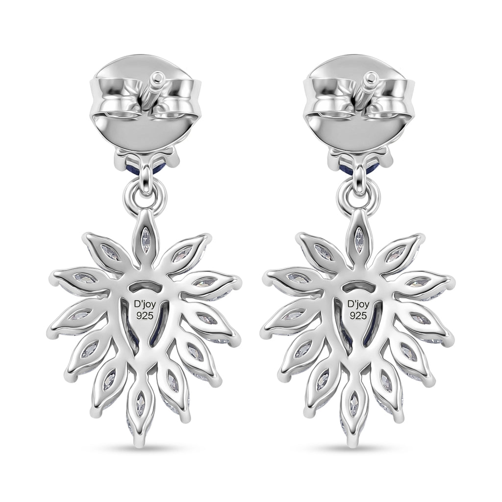 D'Joy Tanzanite, Moissanite Dangling Earring in Rhodium OverlaySterling Silver  1.128  Ct._8581147_4