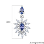 D'Joy Tanzanite, Moissanite Dangling Earring in Rhodium OverlaySterling Silver  1.128  Ct._8581147_5