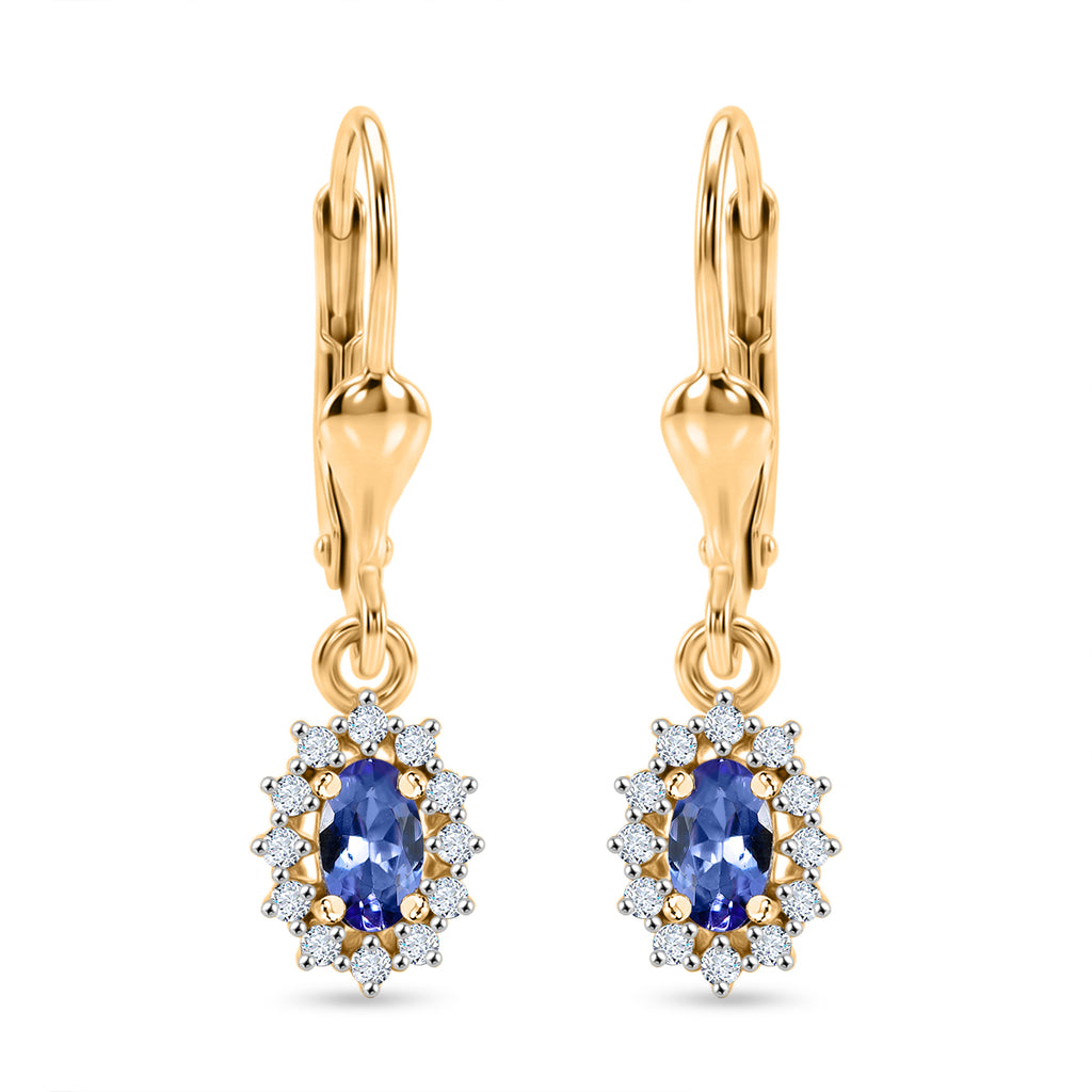 D'Joy Tanzanite, White Zircon Living Creature Earring in 18K YG VermeilSterling Silver  0.750  Ct._8581148