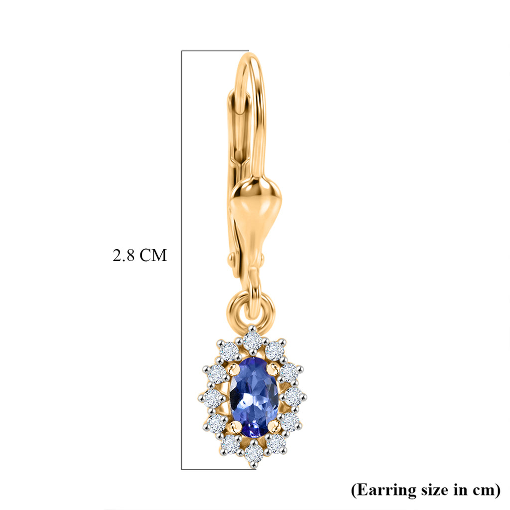 D'Joy Tanzanite, White Zircon Living Creature Earring in 18K YG VermeilSterling Silver  0.750  Ct._8581148_4