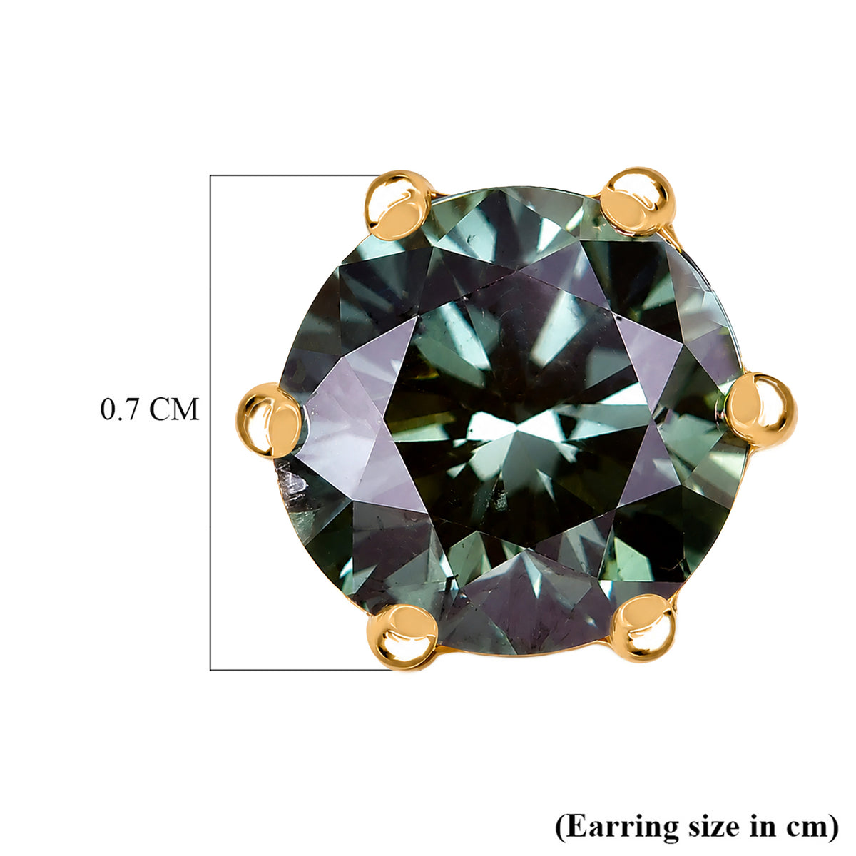 JCK Vegas Find 2026- 9K Yellow Gold SGL Certified Lab Grown Green Diamond (SI) Solitaire Stud Push Post Earring 2.00 Ct. 8581174 5