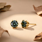 JCK Vegas Find 2026- 9K Yellow Gold SGL Certified Lab Grown Green Diamond (SI) Solitaire Stud Push Post Earring 2.00 Ct._8581174_6