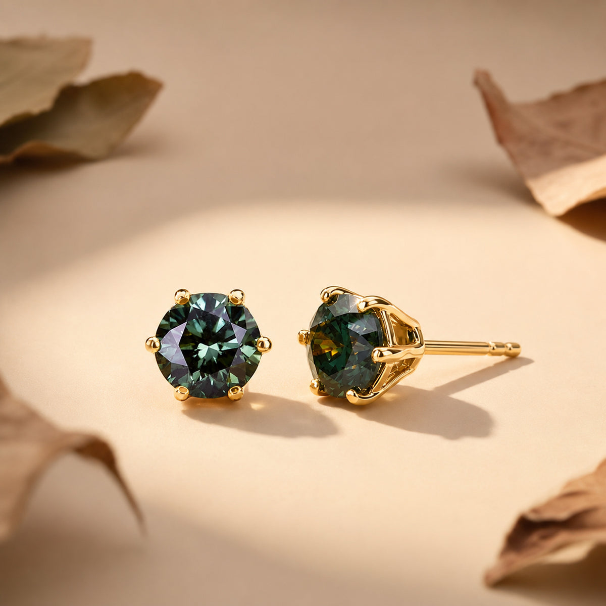 JCK Vegas Find 2026- 9K Yellow Gold SGL Certified Lab Grown Green Diamond (SI) Solitaire Stud Push Post Earring 2.00 Ct. 8581174 7