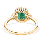 THE JEWEL OF ZAMBIA - 9K Yellow Gold AAA Gemfields Zambian Emerald (1.5Ct) & Natural White Diamond Halo Ring 1.80 Ct._8581200_4