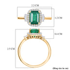 THE JEWEL OF ZAMBIA - 9K Yellow Gold AAA Gemfields Zambian Emerald (1.5Ct) & Natural White Diamond Halo Ring 1.80 Ct._8581200_5
