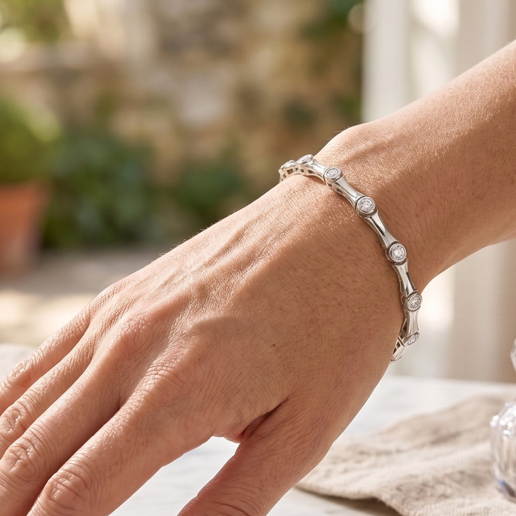 Moissanite Linking Bracelet (Size - 7.5) with GB Lock Box_8581507_1