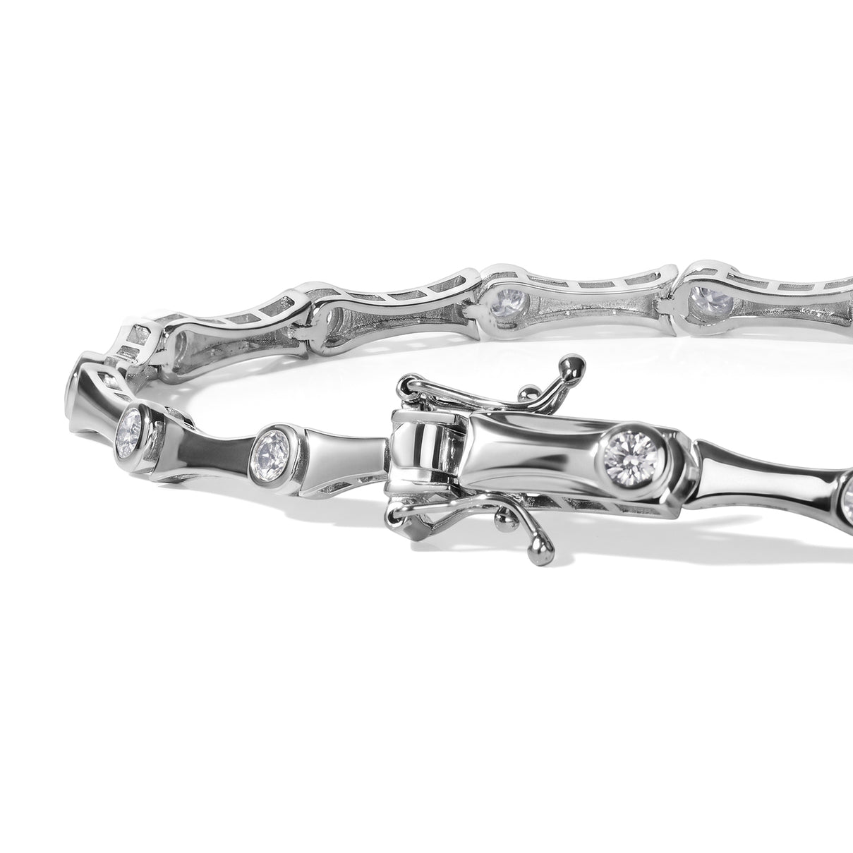 Moissanite Linking Bracelet (Size - 7.5) with GB Lock Box 8581507 4
