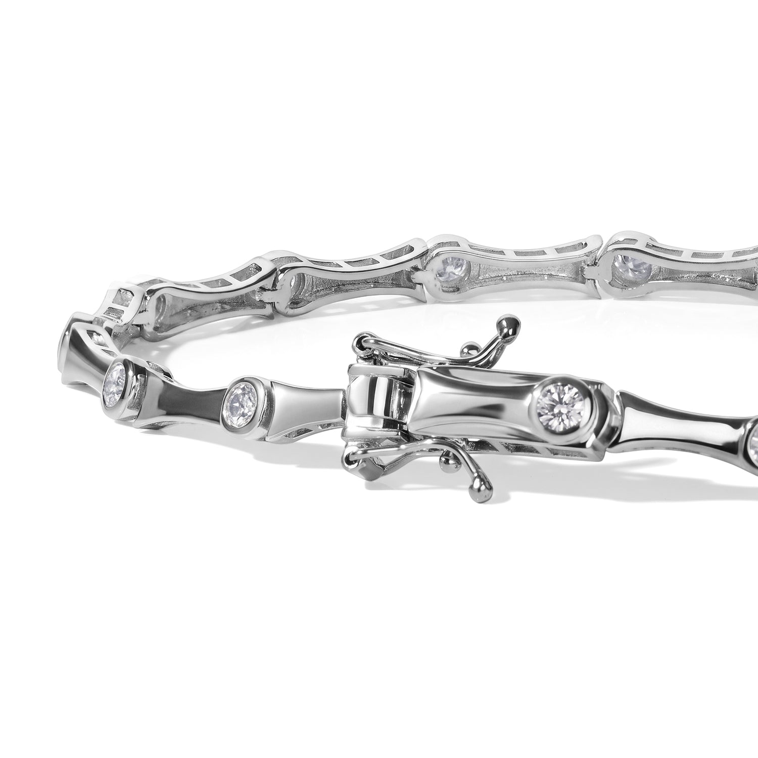 Moissanite Linking Bracelet (Size - 7.5) with GB Lock Box 8581507 4