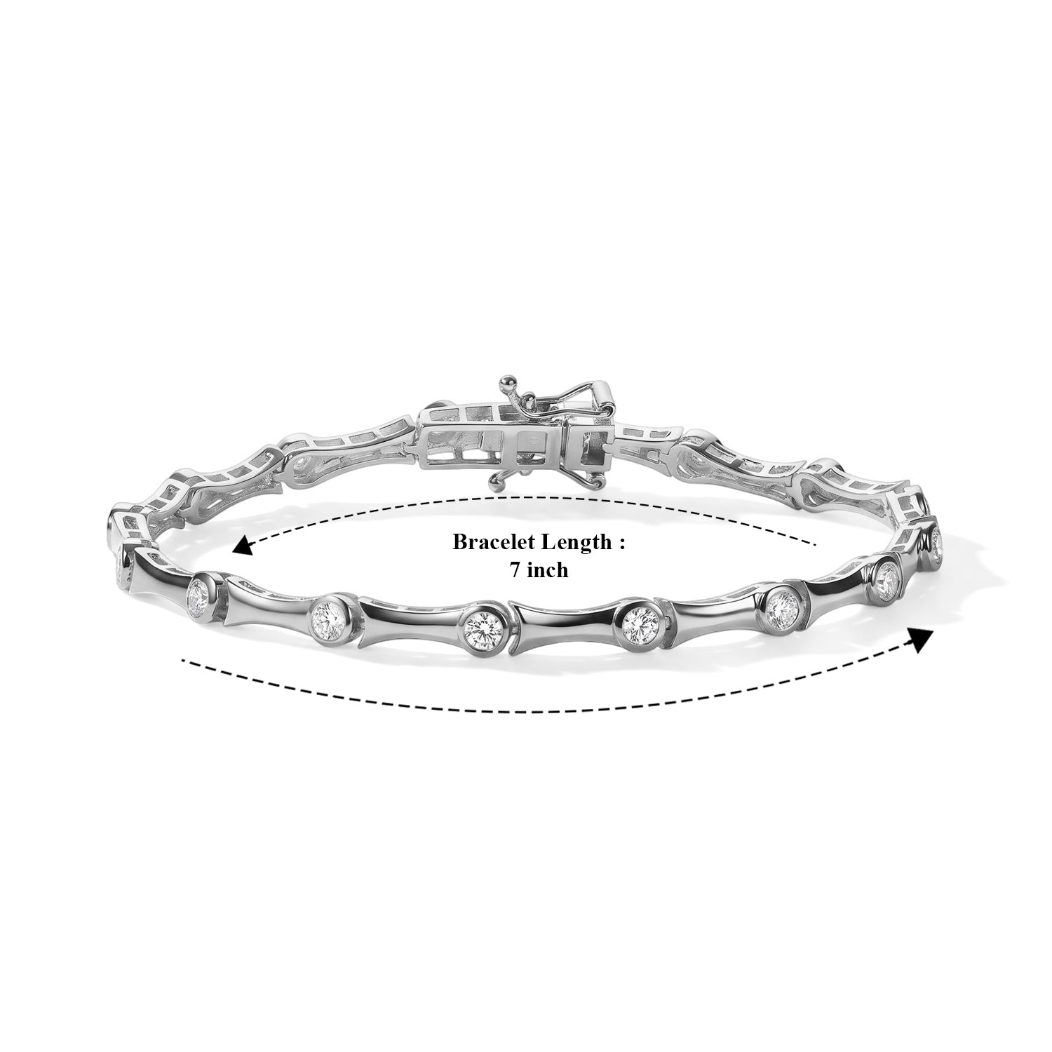 Moissanite Linking Bracelet (Size - 7.5) with GB Lock Box 8581507 5