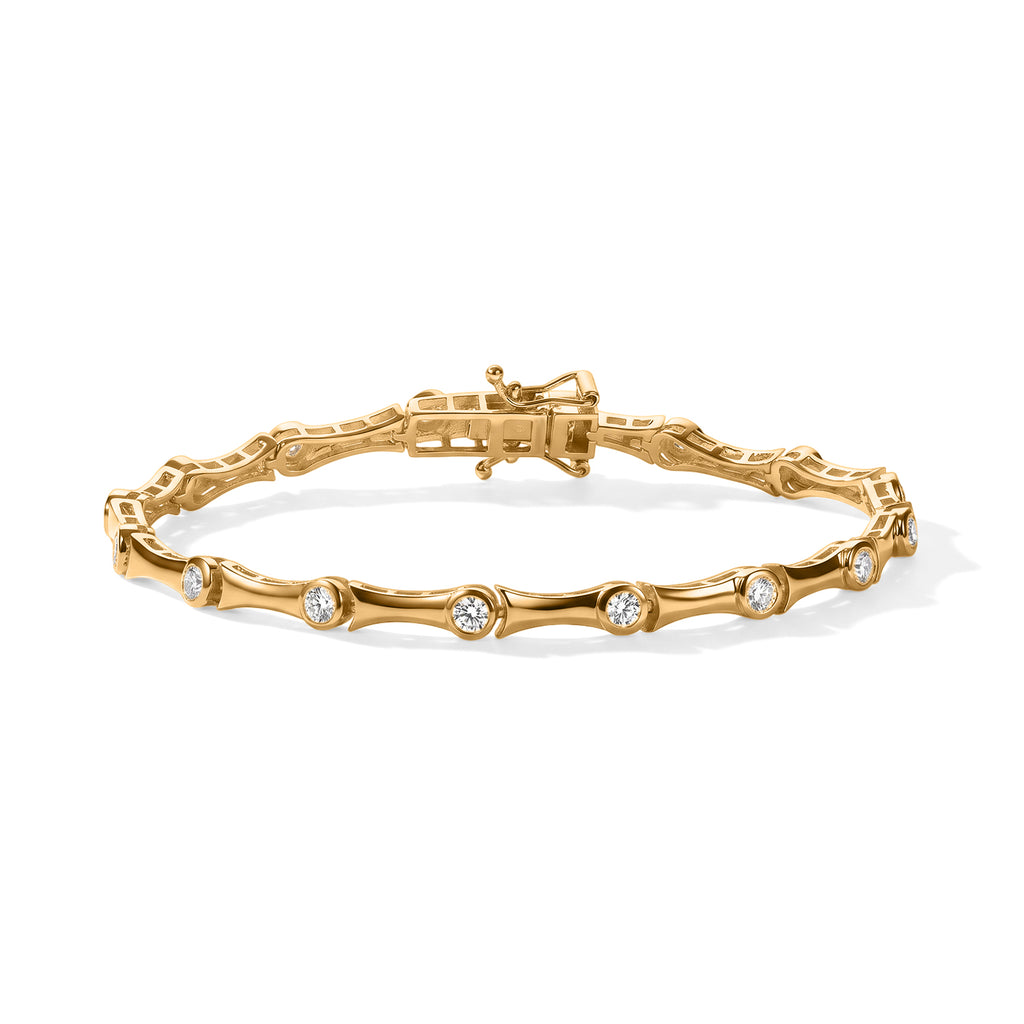 EverTrue - Moissanite Linking Bracelet (Size - 7.5) with GB Lock Box in Yellow Gold Tone 1.50 Ct._8581508