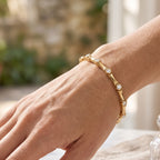 EverTrue - Moissanite Linking Bracelet (Size - 7.5) with GB Lock Box in Yellow Gold Tone 1.50 Ct._8581508_1