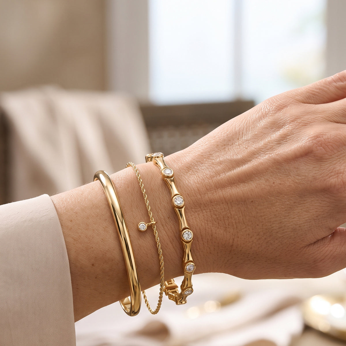 Clsoe Out Moissanite Linking Bracelet (Size - 7.5) with GB Lock Box V32603763 3