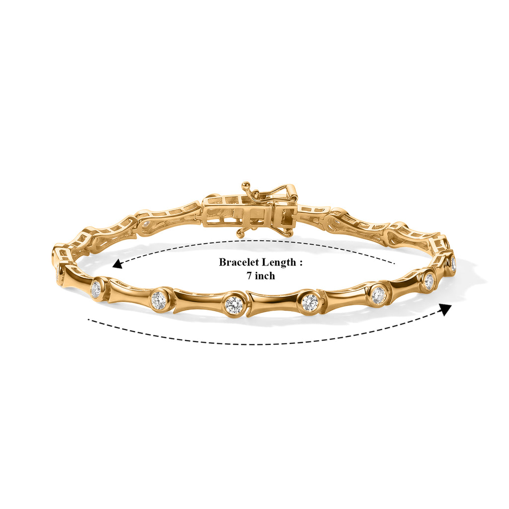 EverTrue - Moissanite Linking Bracelet (Size - 7.5) with GB Lock Box in Yellow Gold Tone 1.50 Ct._8581508_4