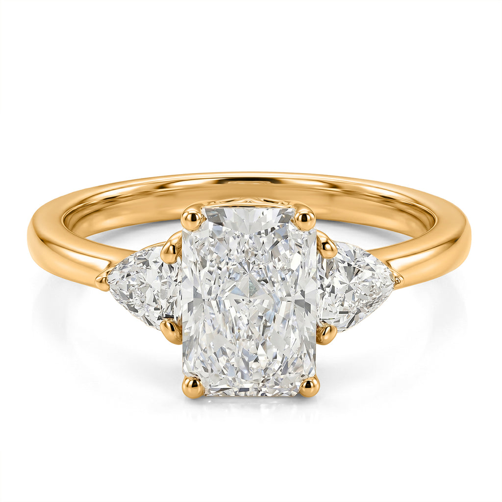Luxuriant - 9K Yellow Gold IGI Certified Lab Grown Diamond (VS/E-F) Trilogy Ring 2.00 Ct._8581940