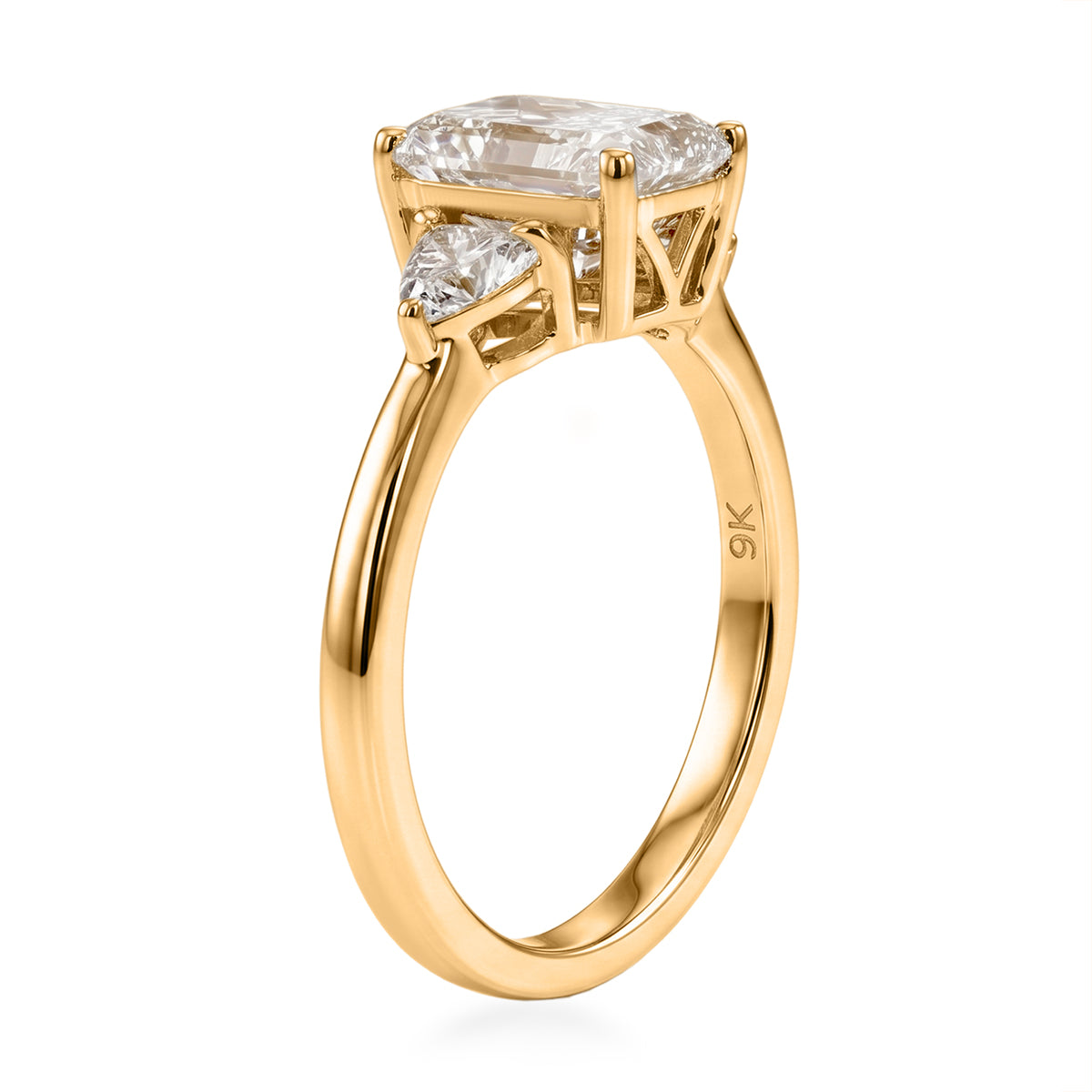 Luxuriant - 9K Yellow Gold IGI Certified Lab Grown Diamond (VS-E-F) Trilogy Ring 2.00 Ct. 8581940 3