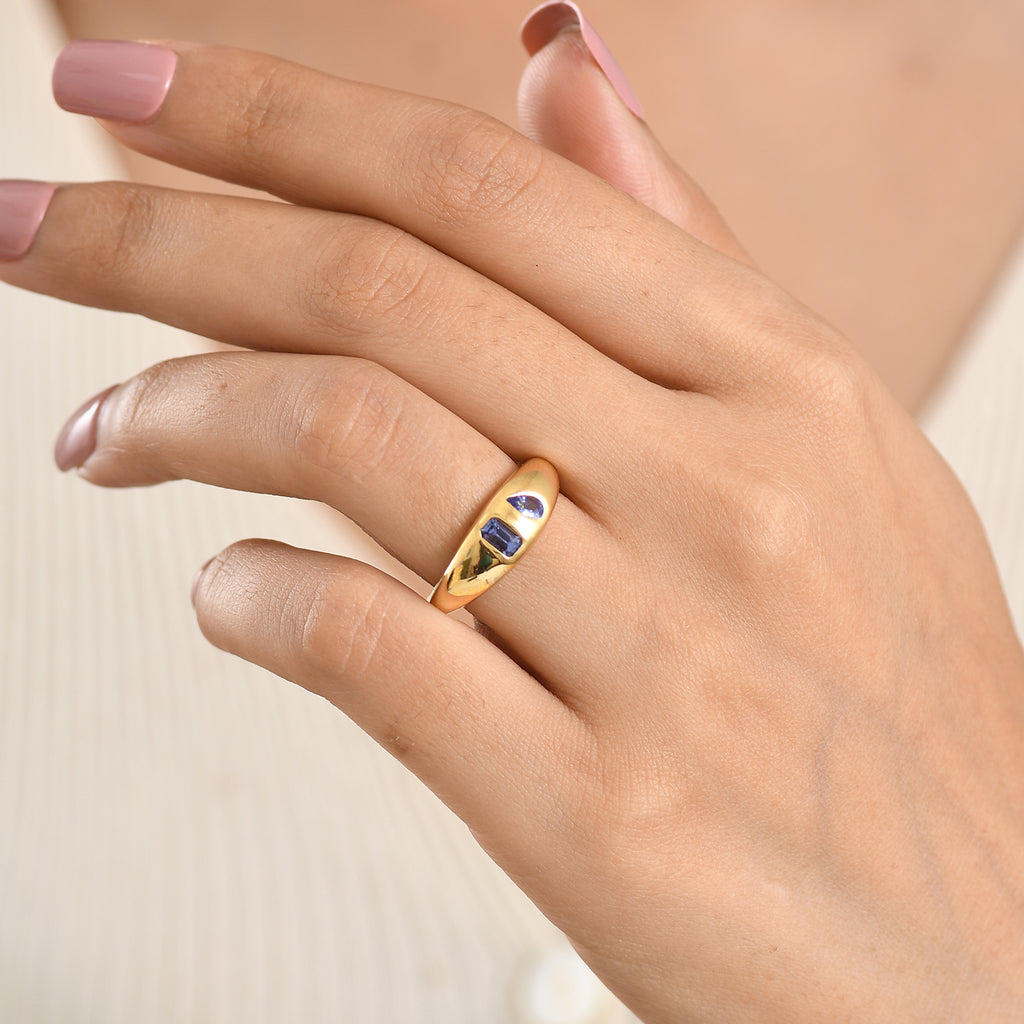 D'Joy Tanzanite Fancy Ring in 18K YG VermeilSterling Silver  0.518  Ct._8582030_1