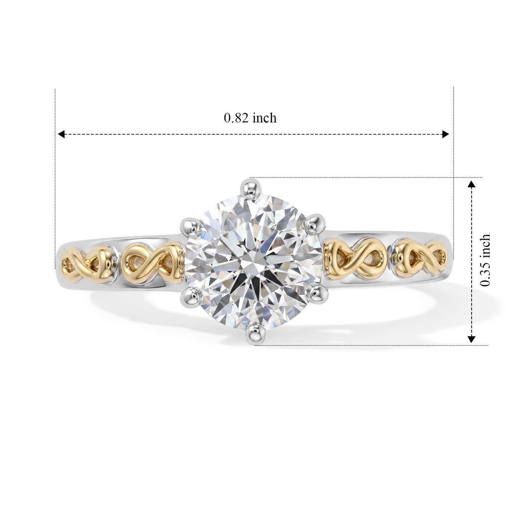 D'Joy Moissanite Solitaire Ring Sterling Silver  0.991  Ct._8582033_5