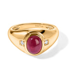 EverTrue African Ruby, White Zircon Mens Ring Pure Yellow Brass  2.127  Ct._8582209
