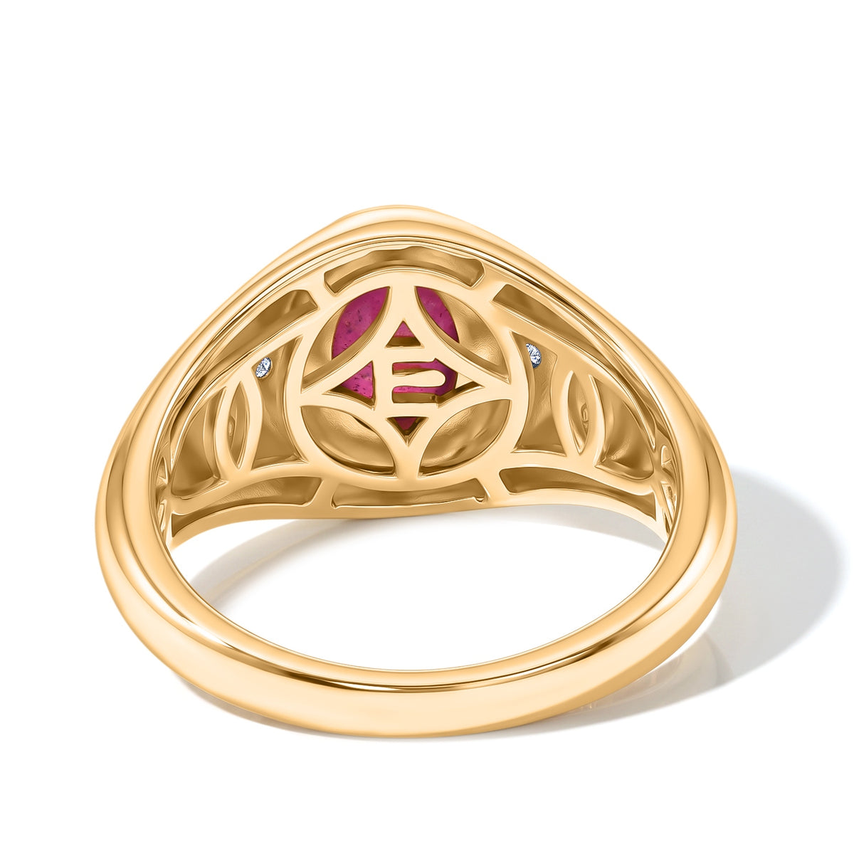 EverTrue African Ruby, White Zircon Mens Ring Pure Yellow Brass  2.127  Ct. 8582209 4