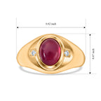 EverTrue African Ruby, White Zircon Mens Ring Pure Yellow Brass  2.127  Ct._8582209_5