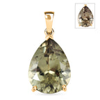 Rhapsody - 18K Yellow Gold AAAA Natural Turkizite Pear Cut Solitaire Pendant 10.10 Ct._8583255
