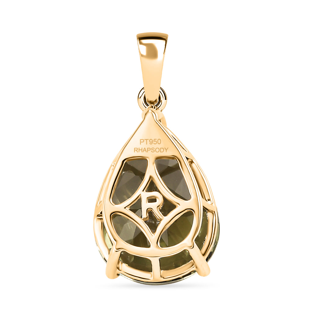 Rhapsody - 18K Yellow Gold AAAA Natural Turkizite Pear Cut Solitaire Pendant 10.10 Ct._8583255_4
