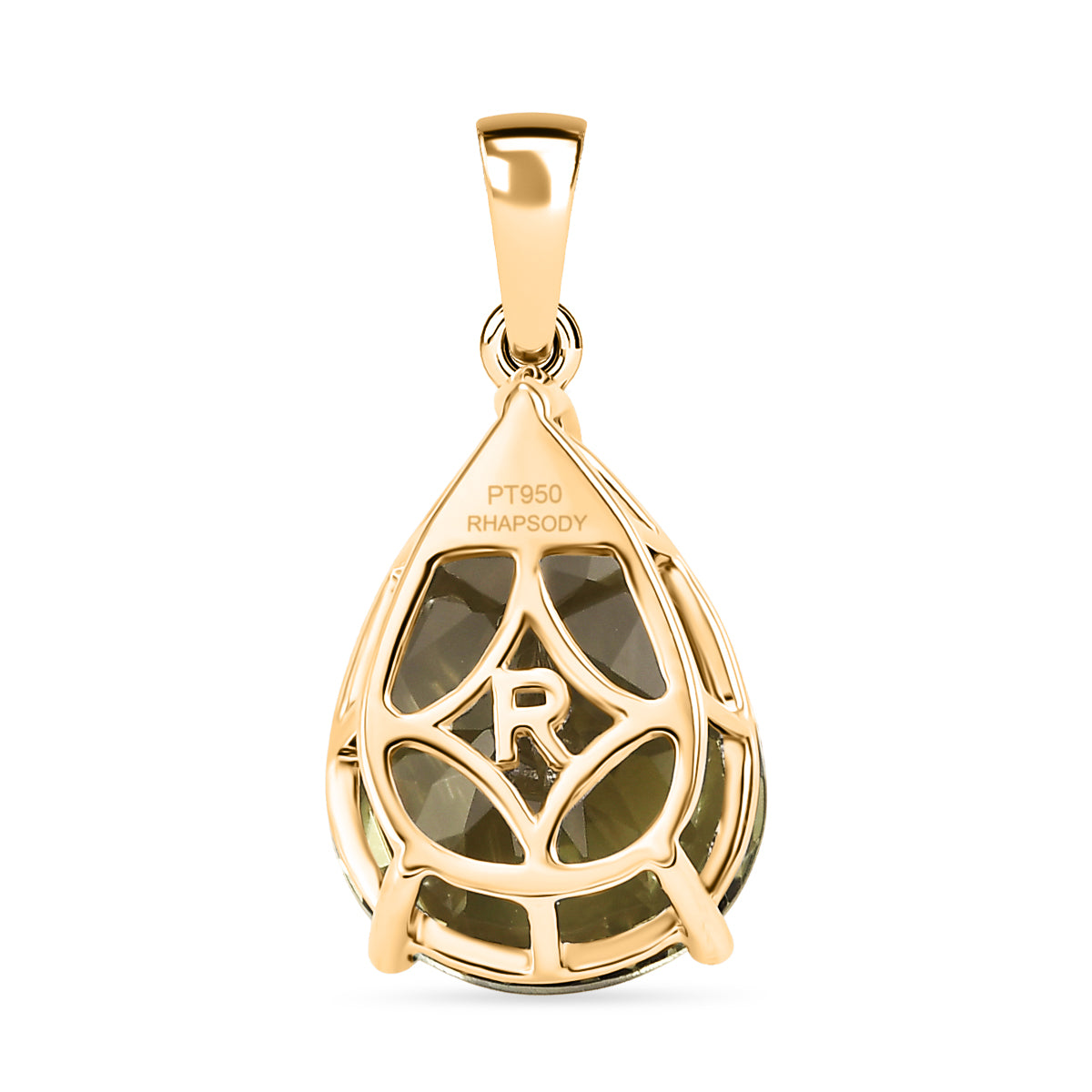 Rhapsody - 18K Yellow Gold AAAA Natural Turkizite Pear Cut Solitaire Pendant 10.10 Ct. 8583255 5