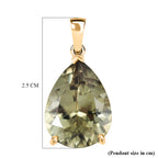 Rhapsody - 18K Yellow Gold AAAA Natural Turkizite Pear Cut Solitaire Pendant 10.10 Ct._8583255_5