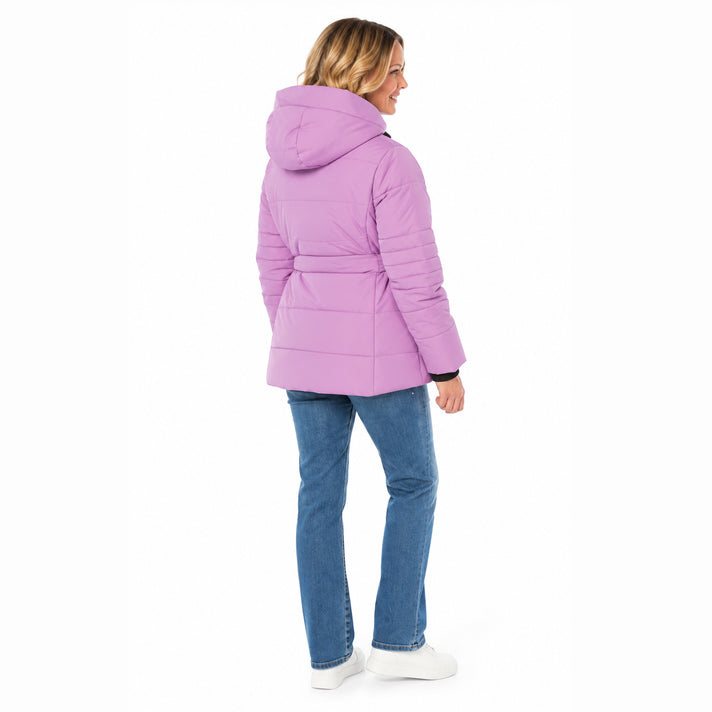 Charlotte West Ladies Padded Drawstring Hooded Jacket (Size 16) - Lilac 8583319 2
