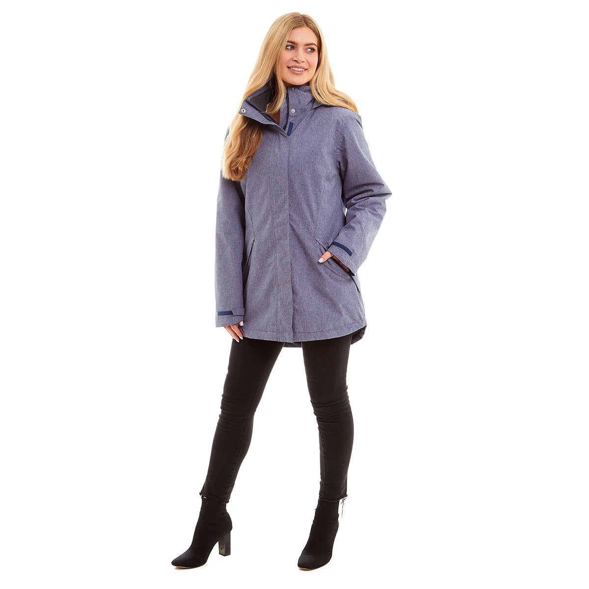 Charlotte West Alexa Hooded Longline Weatherproof Parka Jacket (Size 14) - Blue 8583343 0