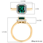Luxuriant - Lab Grown Emerald & Lab Grown Diamond (SI/G-H) Halo Ring in 18K Vermeil Yellow Gold Plated Sterling Silver 1.60 Ct._8583982_5
