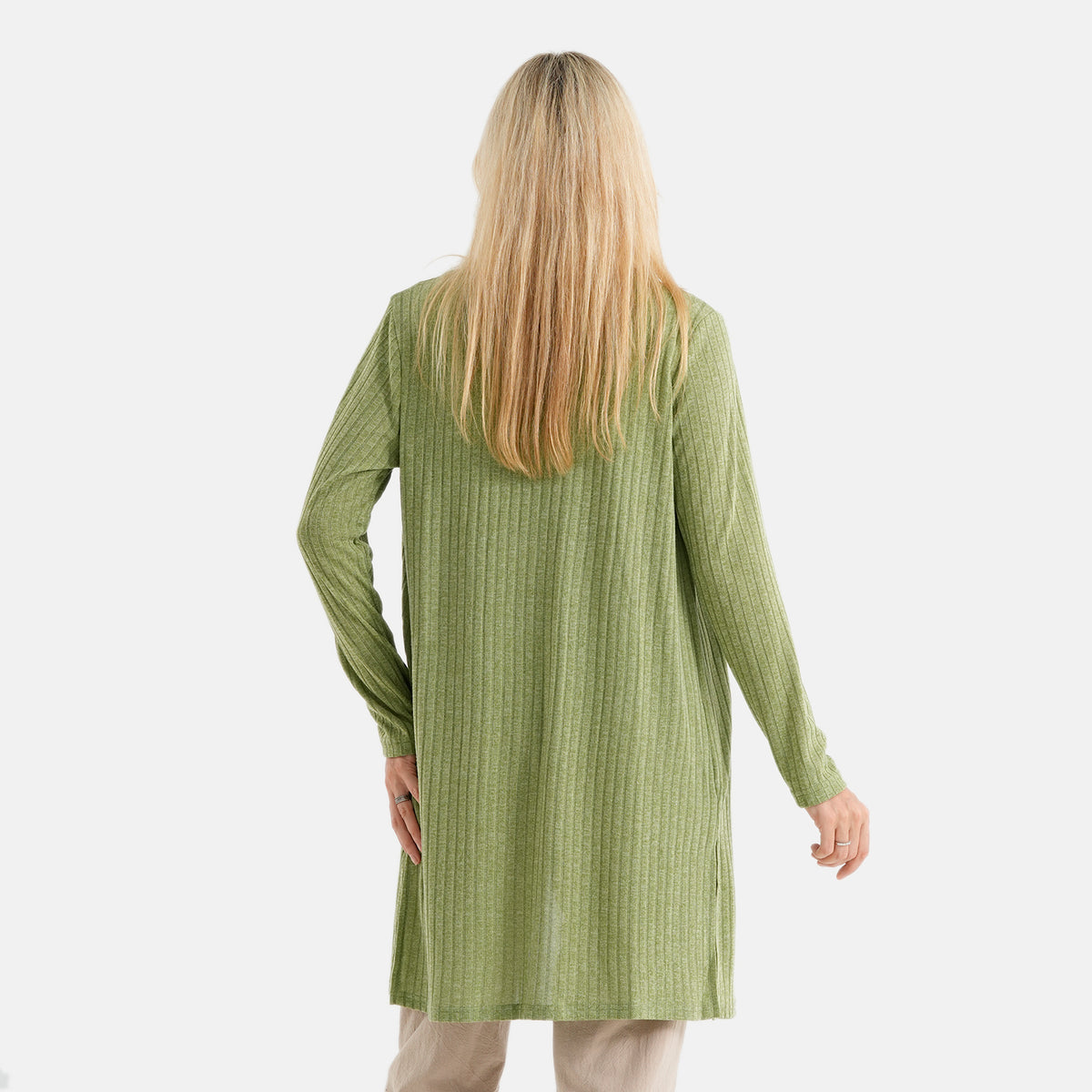 La Marey Soft Ribbed Light Weight Cardigan (Size XL, 20-22) - Sage V32697515 2