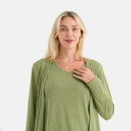 La Marey Soft Ribbed Light Weight Cardigan (Size - XL, 20-22) - Green_8584162_5